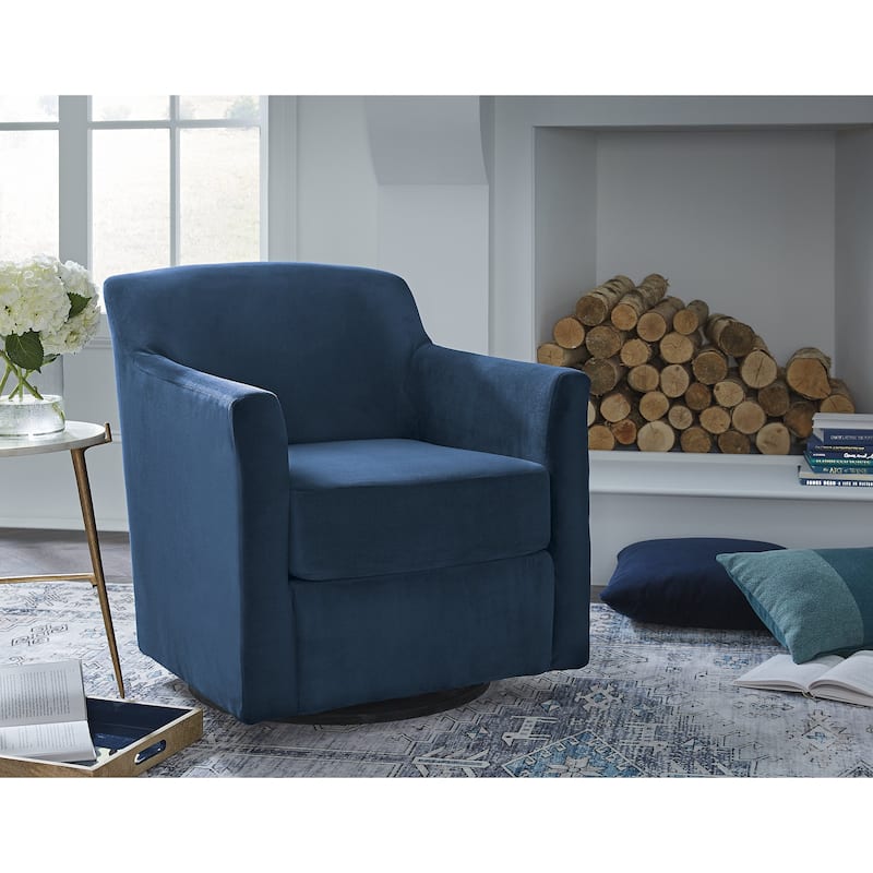 Signature Design by Ashley Bradney Swivel Accent Chair - 29"W x 32"D x 33"H - Blue