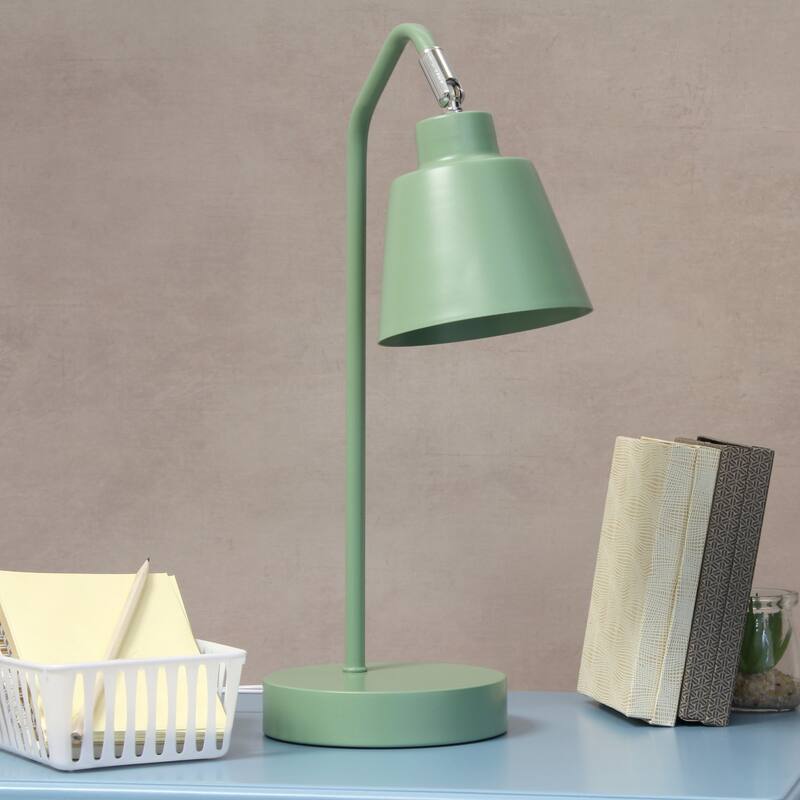 Angled Arm Desk Lamp with Adjustable Cone Shade - 16" - Sage Green