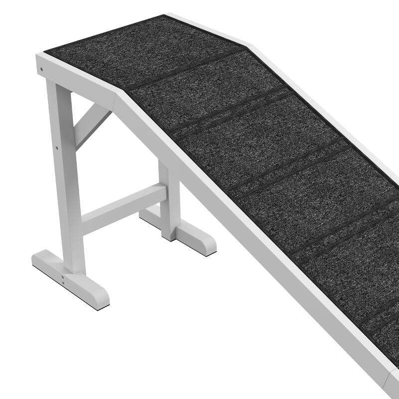 Dog Ramp for Bed, Pet Ramp for Dogs with Non-Slip Carpet and Top Platform, Furniture-Grade with High-Traction Carpet Surface