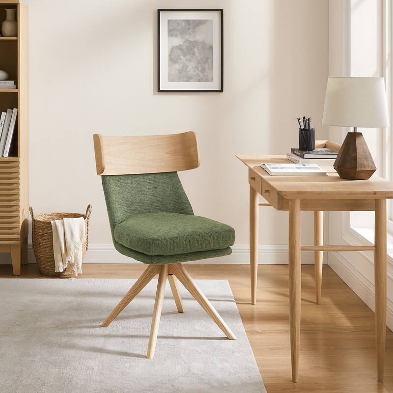 Art Leon Wood and Fabric Swivel Desk Chair