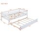 preview thumbnail 3 of 10, White Twin Size Daybed with Trundle, Twin Bed with Fence Guardrails