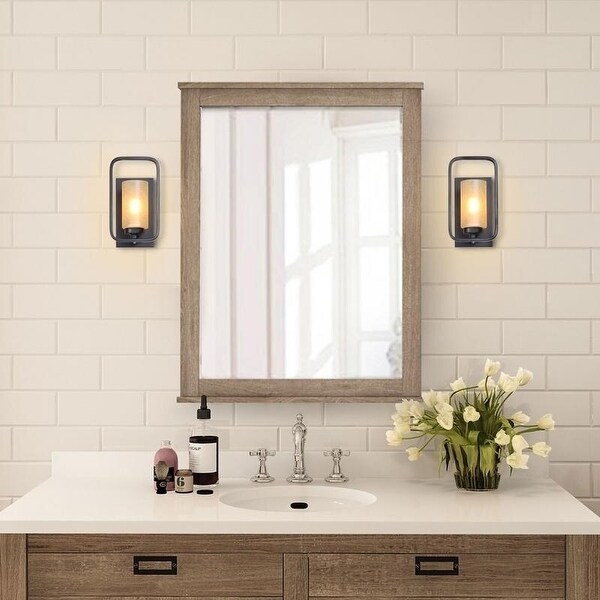 Santo 1 Light Antique Bronze Wall Sconces with Frosted Glass L4.1 X W5.3 X H11.4