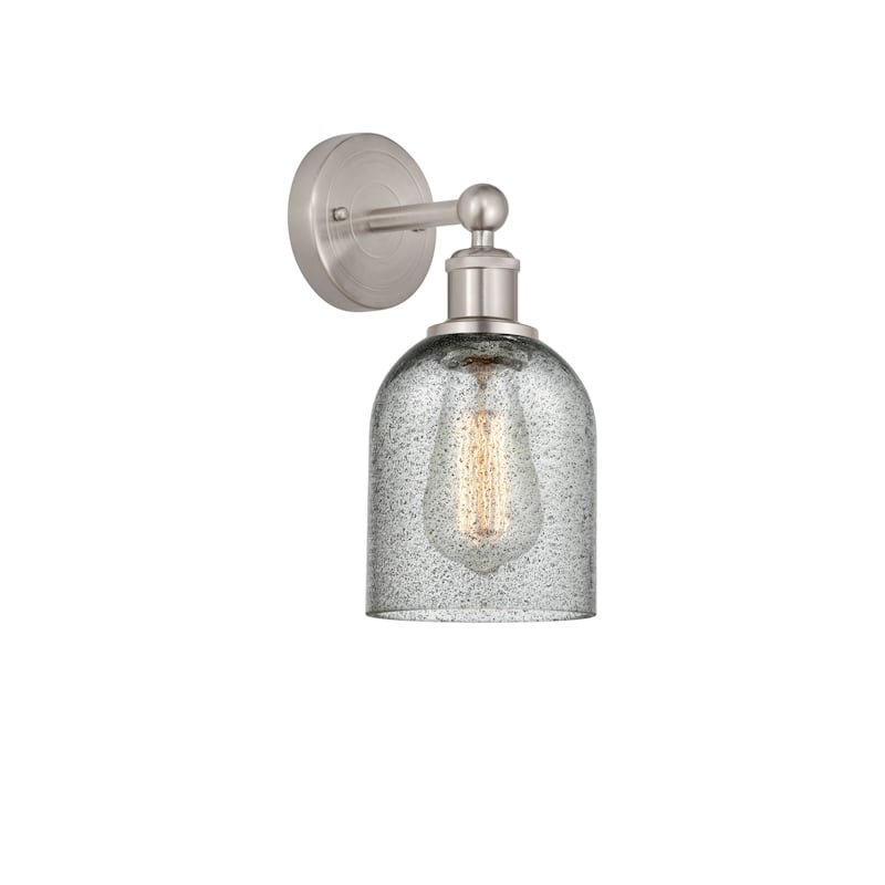 Innovations Lighting 616-1W-12-5 Caledonia Sconce Caledonia 12" Tall - Brushed Satin Nickel / Charcoal