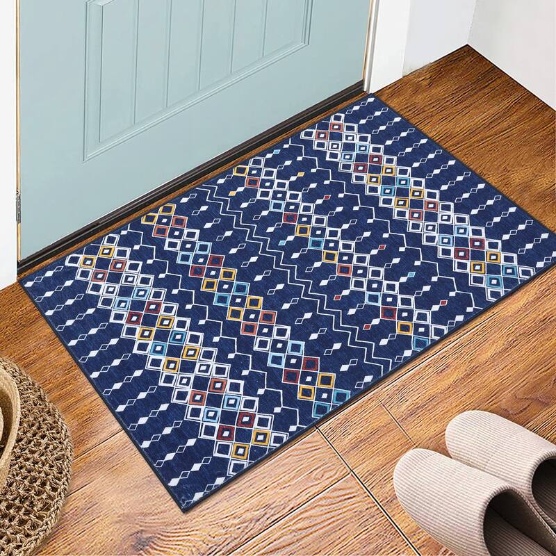 Garvee Boho Area Rug Geometric Printed Faux Wool Soft Floor Cover
