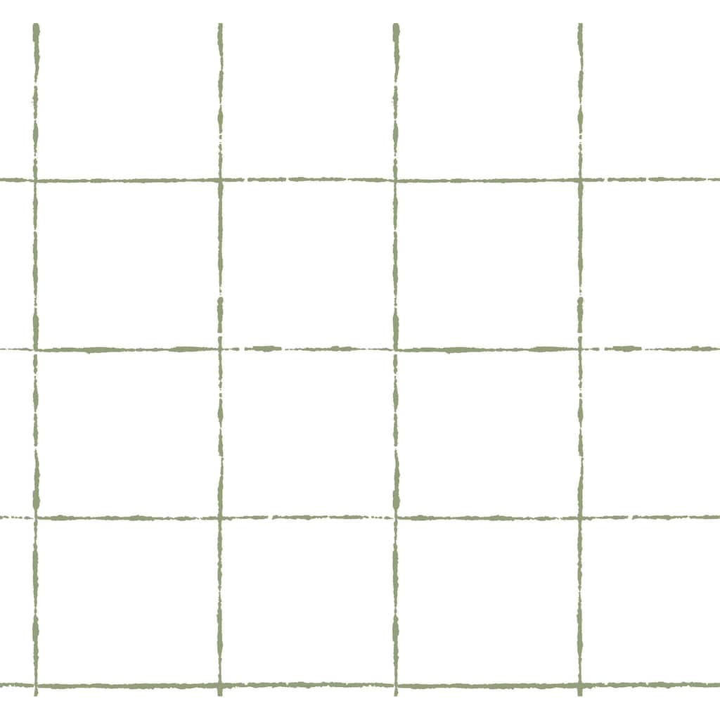 York Wallcoverings La Vitre Plaid Leaf Wallpaper