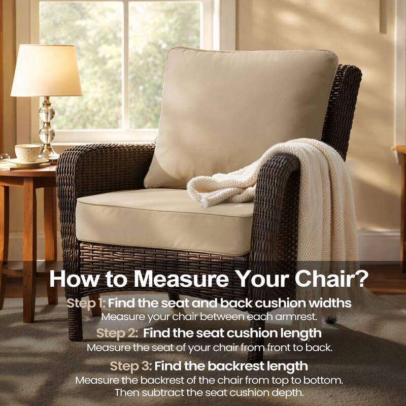 24''Wx24''Dx5.5''in T Outdoor Indoor Patio Premium Fabric Seat Cushions Set (Seat & Back)