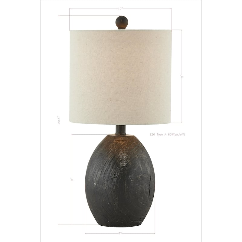 Donna 21" Table Lamps with Linen Shade, Black (Set of 2)
