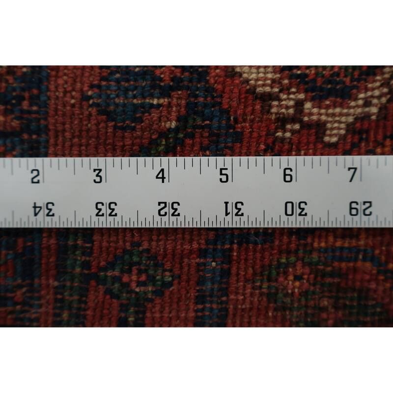 Hand Knotted Oriental 100% Wool Carpet Traditional Geometric Navy Blue & Blues Bidjar Area Rug - 9' 11'' X 5' 2''