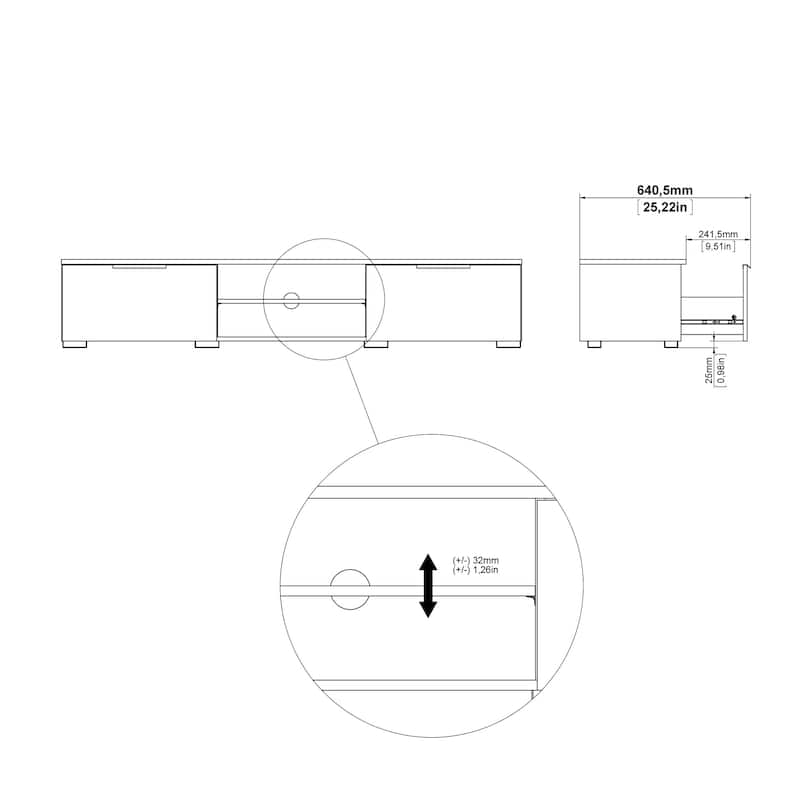 Porch & Den Match 2-Drawer and 2-Shelf TV Stand