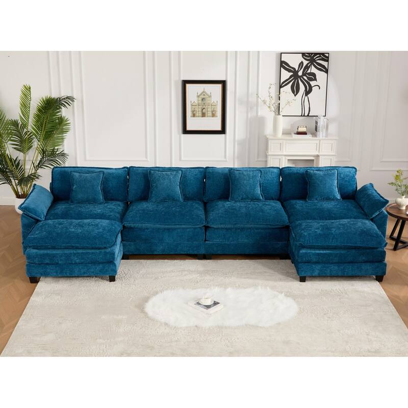 GDF Studio - Sandy Comfort Modern Upholstered Sectional Sofa with Double-Layer Chenille Cushions