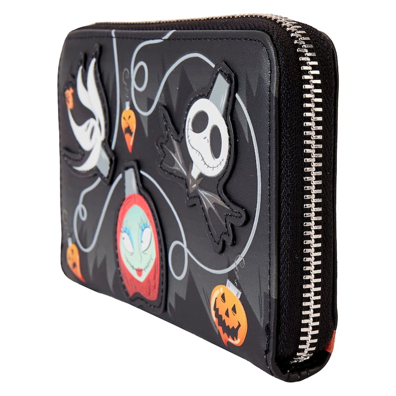 Nightmare Before Christmas Tree String Lights Glow Zip Around Wallet