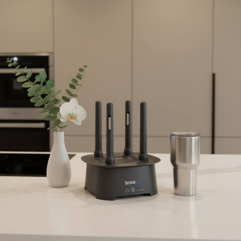 HomeRoots 9" Brisa Gray Powered Drying Rack - 9.00 in. x 12.00 in. x 9.00 in. - Gray - 9.00 in. x 12.00 in.  x 9.00 in.