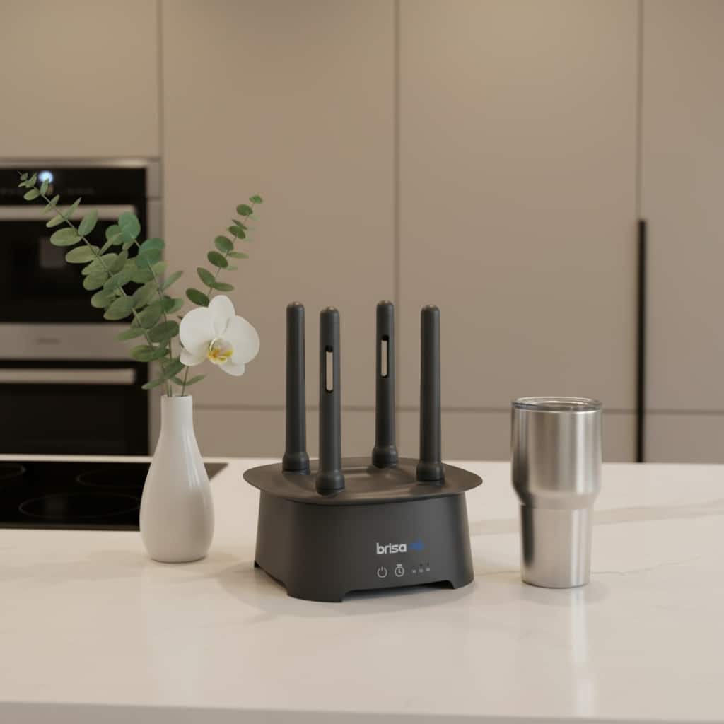 HomeRoots 9" Brisa Gray Powered Drying Rack - 9.00 in. x 12.00 in. x 9.00 in.