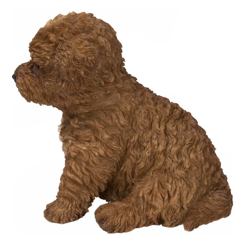 6.25" Sitting Brown Baby Cavapoo Outdoor Garden Statue