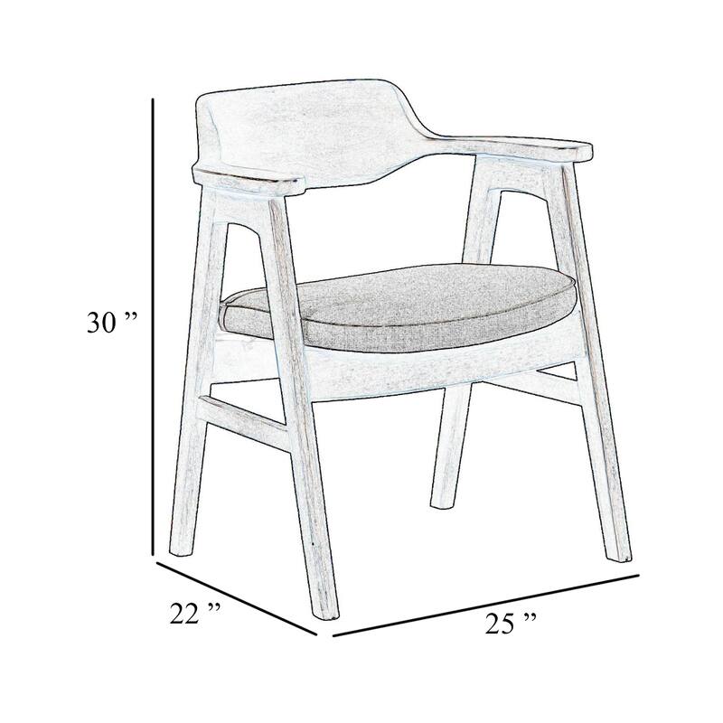 Zsy Dining Armchair, Anew Gray, Natural Brown Birch Wood, Curved Back