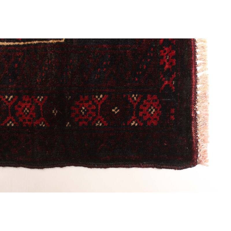 ECARPETGALLERY Hand-knotted Teimani Dark Burgundy Wool Rug - 2'5 x 3'11