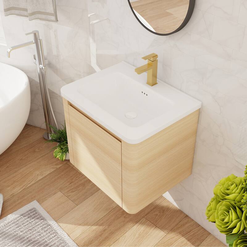 Beingnext 24''/28''/36''/40''/60''/68'' Floating Bathroom Vanity with Sink, Wall Mounted Bathroom Vanity with Soft Close Door