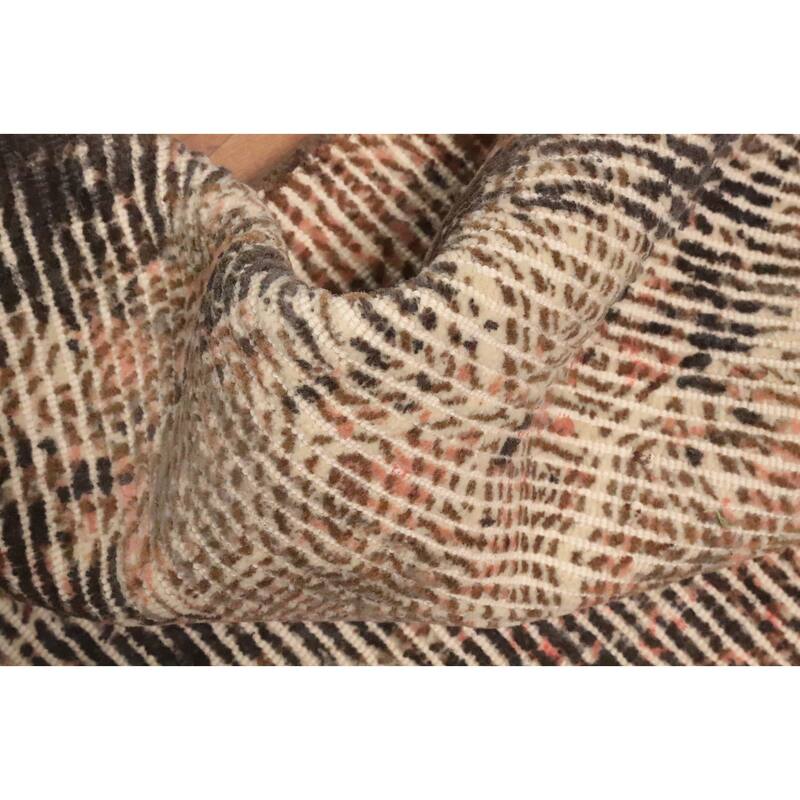 Hand Knotted Oriental Viscose Silk Carpet Modern All-Over Oranges & Rust Abstract Area Rug - 7' 7'' X 5' 5''