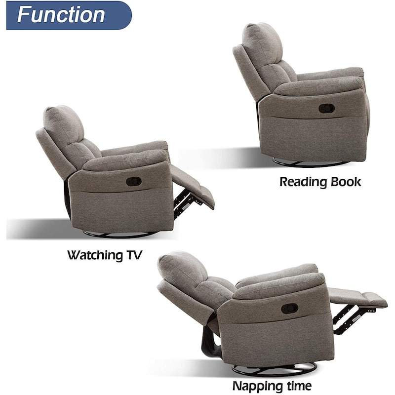 Manual Fabric Overstuffed Soft Rocking Recliner Chairs Sofa for Living Room