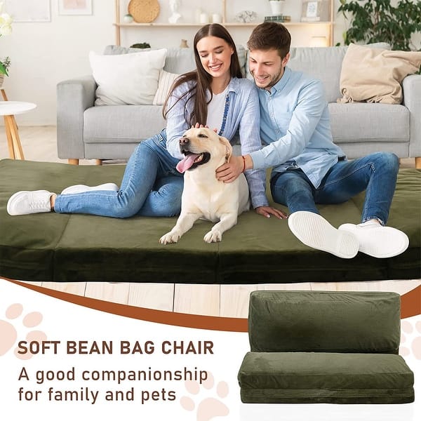 8 Inch Convertible Folding Sofa Bed With Washable Cover-Gray