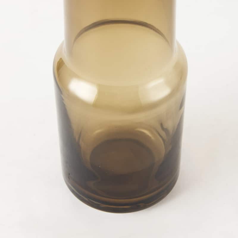 12 Inch Brown Crystal Glass Table Vase Modern Cylinder Shape