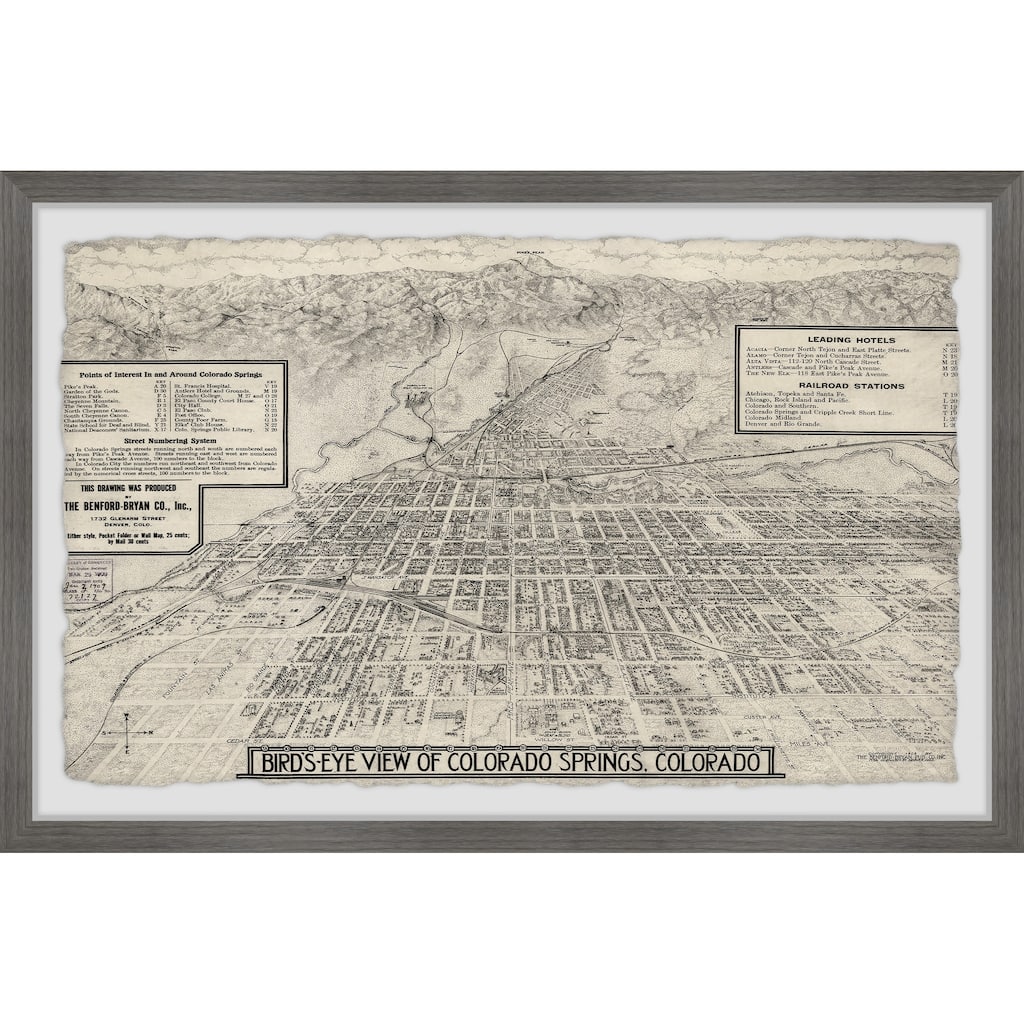 'Bird's Eye View of Colorado Springs' Framed Painting Print