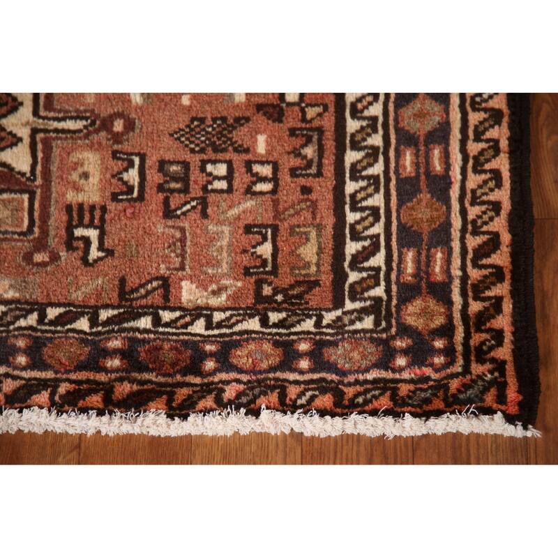 Tribal Gharajeh Persian Vintage Runner Rug Handmade Wool Carpet - 3'3"x 9'4"