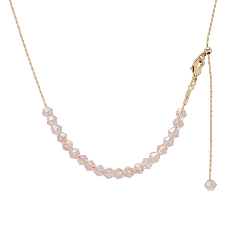 Victoria Townsend Gold Plated Pink Crystal Adjustable Necklace