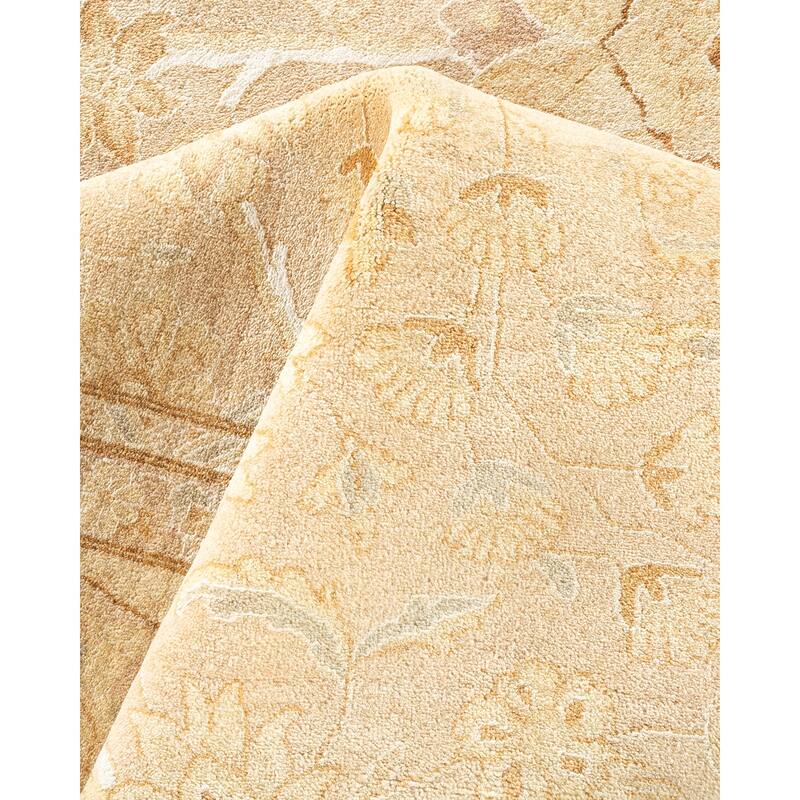 Overton Hand Knotted Wool Vintage Inspired Traditional Mogul Beige Area Rug - 9 x 12