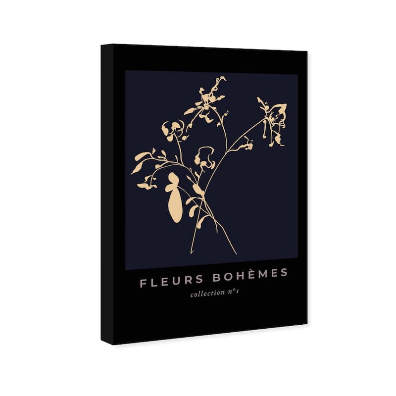 Wynwood Studio Canvas Floral and Botanical Flower Collection III Black and Modern & Contemporary Wall Art Canvas Print