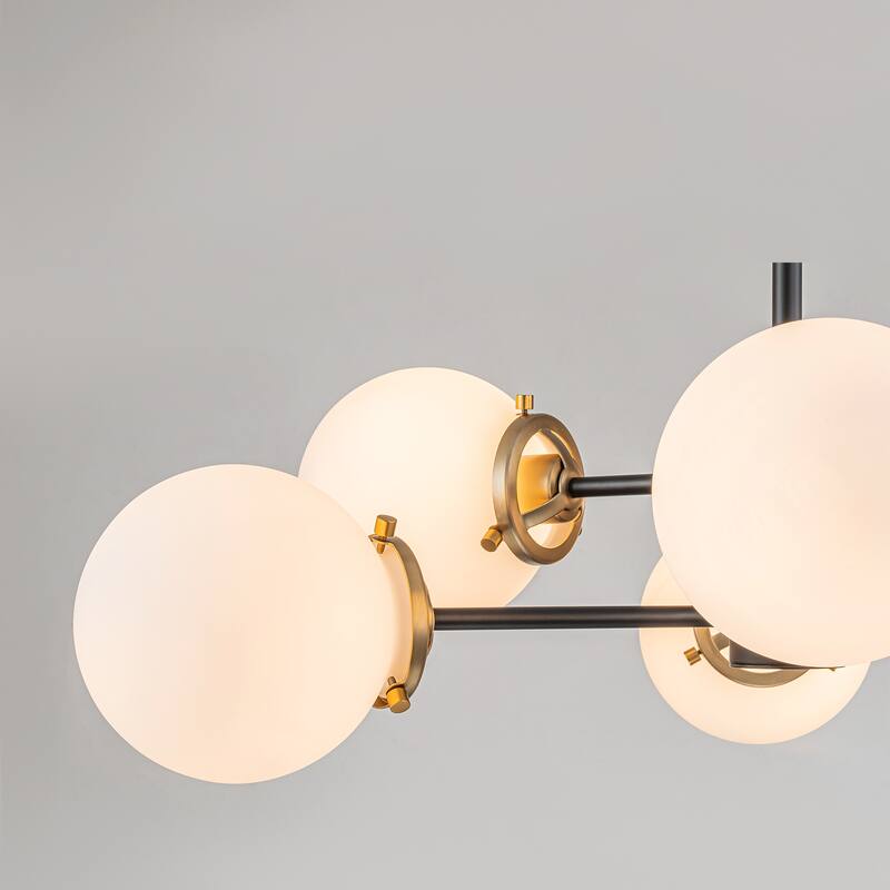 4/6-Light Modern Sputnik Globe Cluster Glass Chandelier for Dining Room