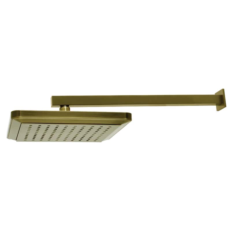 Kingston Brass Claremont 9-5/8-Inch Square Shower Head with Shower Arm - Antique Brass