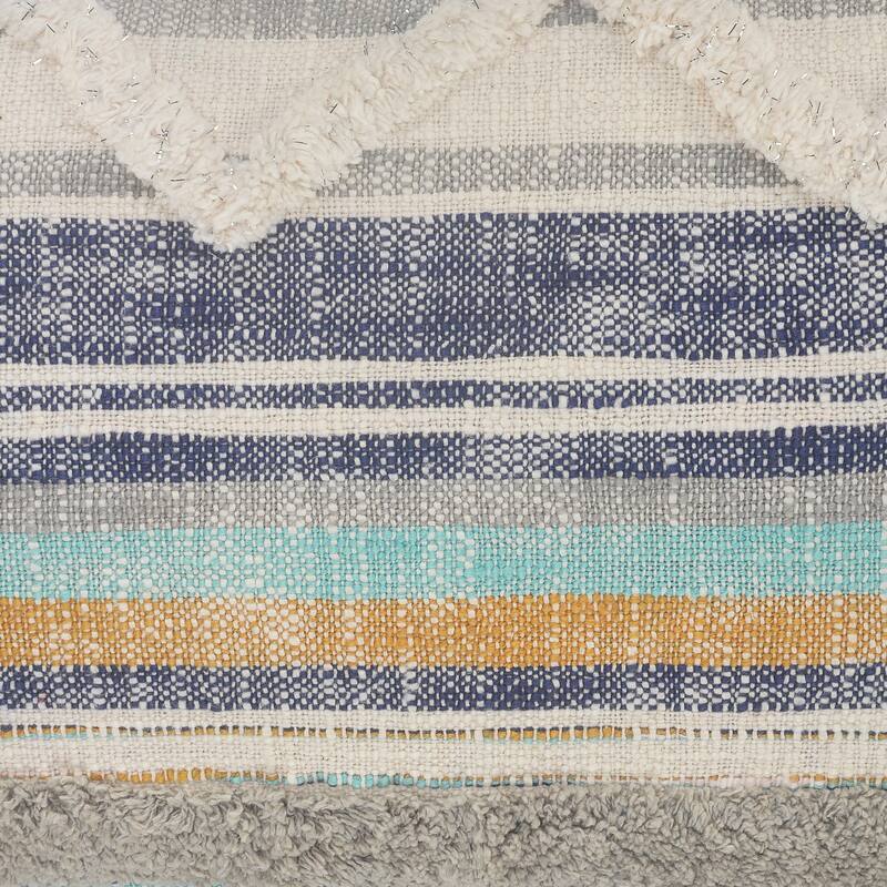 Sevita Destin Distressed Striped Cotton Throw Pillow