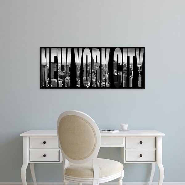 Easy Art Prints Panoramic Images's 'Aerial view of cityscape through text, New York City, New York State' Canvas Art