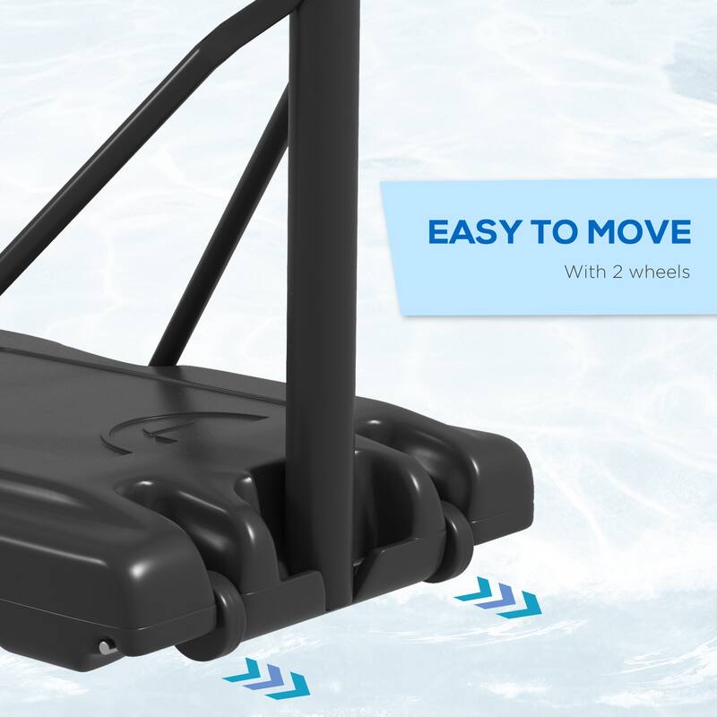 Soozier Portable Basketball Hoop, 7.5-10FT Height Adjustable Swimming Pool Basketball Goal with 43.25" Backboard