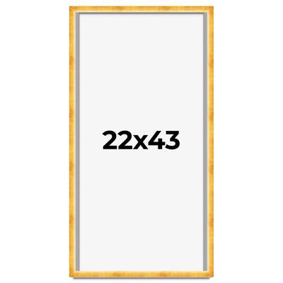 22x43 Shadow Box Frame Gold | 1.625 Inches Deep Real Wood Traditional