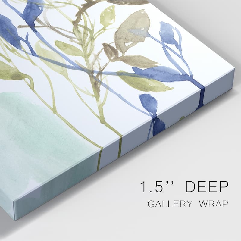 Cobalt & Olive Bouquet II Premium Gallery Wrapped Canvas - Ready to Hang