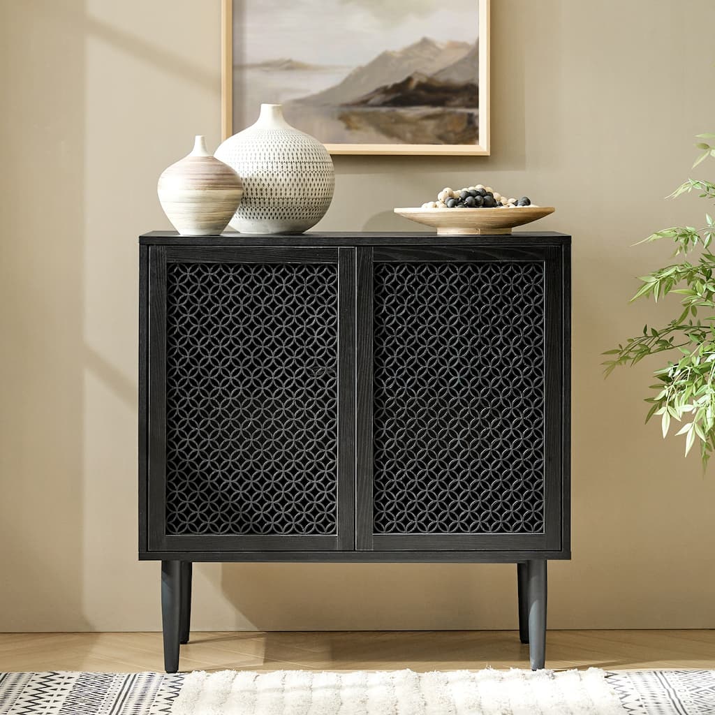 Modern Dominik 32"Tall 2-Door Accent Cabinet with Light by HULALA HOME