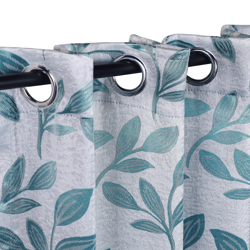 Superior Modern Bohemian Leaves Room Darkening Curtains with Grommets