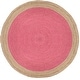 preview thumbnail 39 of 125, SAFAVIEH Handmade Natural Fiber Charlyne Bordered Round Jute Rug 10' Round - Pink/Natural - Round