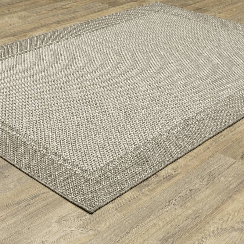 Style Haven Calayan Woven Border Grey Ultimate Performance Area Rug~