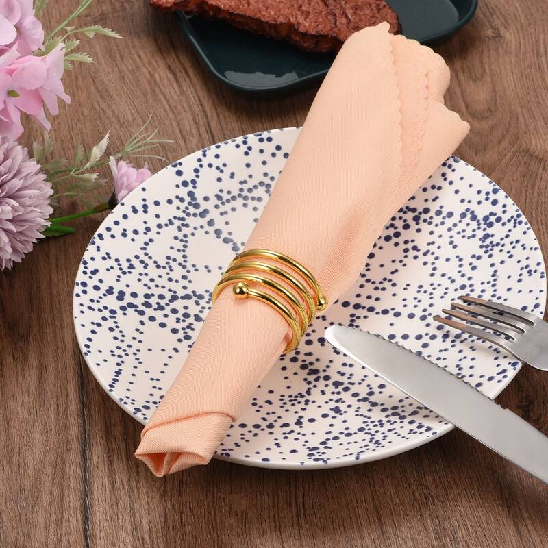 Napkin Rings, 6pcs 38mm Inner Diameter Metal Napkin Buckles, Black