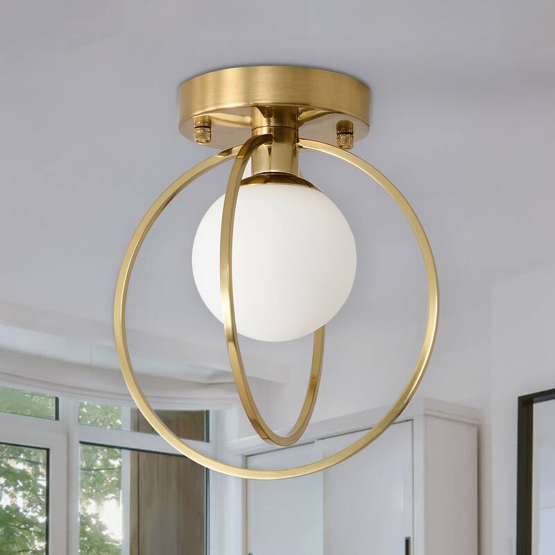 1 - Light Globe Semi Flush Mount
