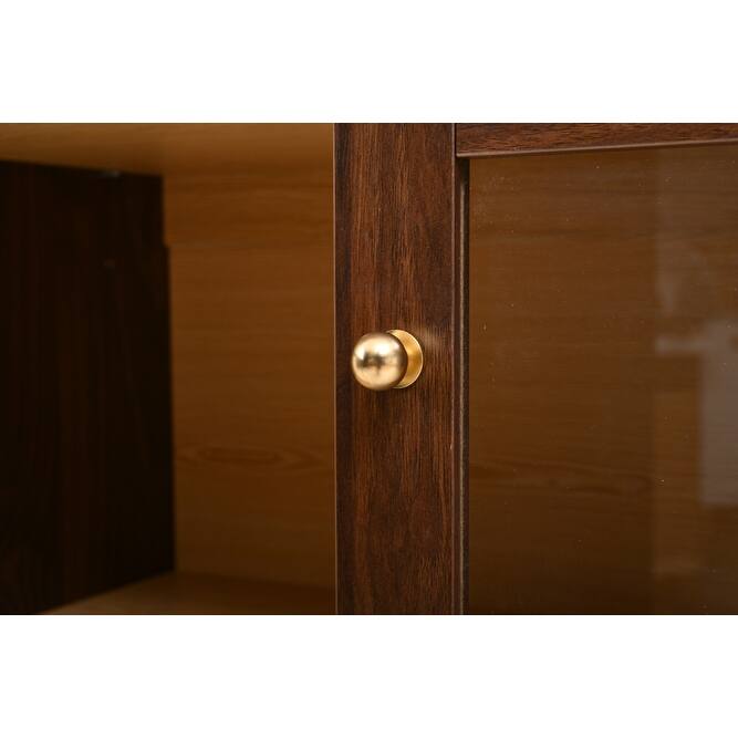 Christopher Knight Home - Farmhouse Arched Wood Kitchen Pantry Cabinet with Glass Doors & Hidden Drawers