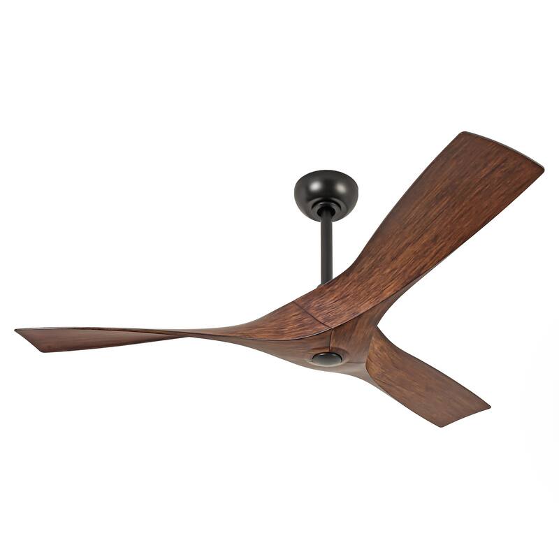 52" Erin Modern Industrial Black & Walnut Ceiling Fan