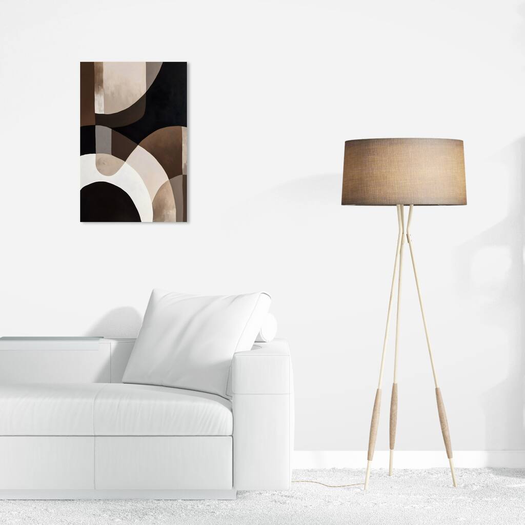 Wynwood Studio Abstract Tunnels in the Park Brown and Modern & Contemporary Wall Art Canvas Print