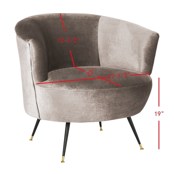 dimension image slide 0 of 2, SAFAVIEH Mid-Century Modern Retro Arlette Velvet Hazelwood Club Chair - 32" x 33" x 31.5"
