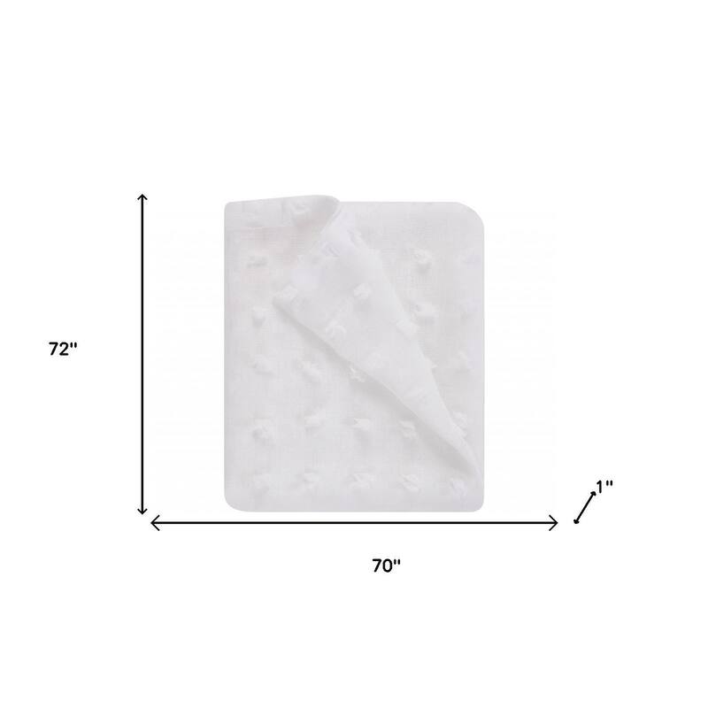 HomeRoots White Puff Sheer Shower Curtain