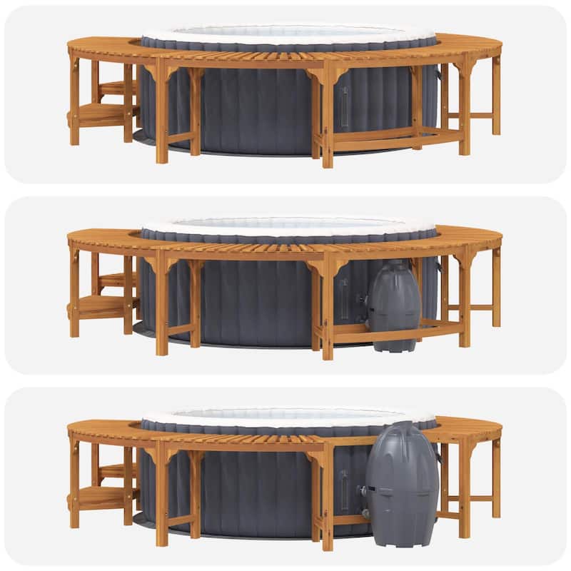 vidaXL Hot Tub Surrounds Brown Ø255 cm
