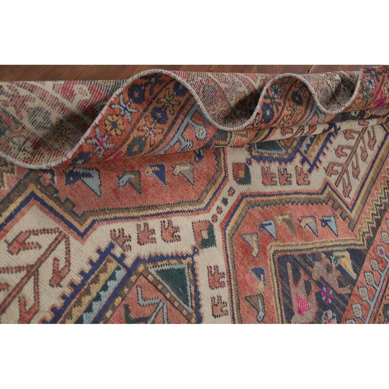 Hamedan Vintage Persian Area Rug Handmade Wool Carpet - 5'0" x 9'9"